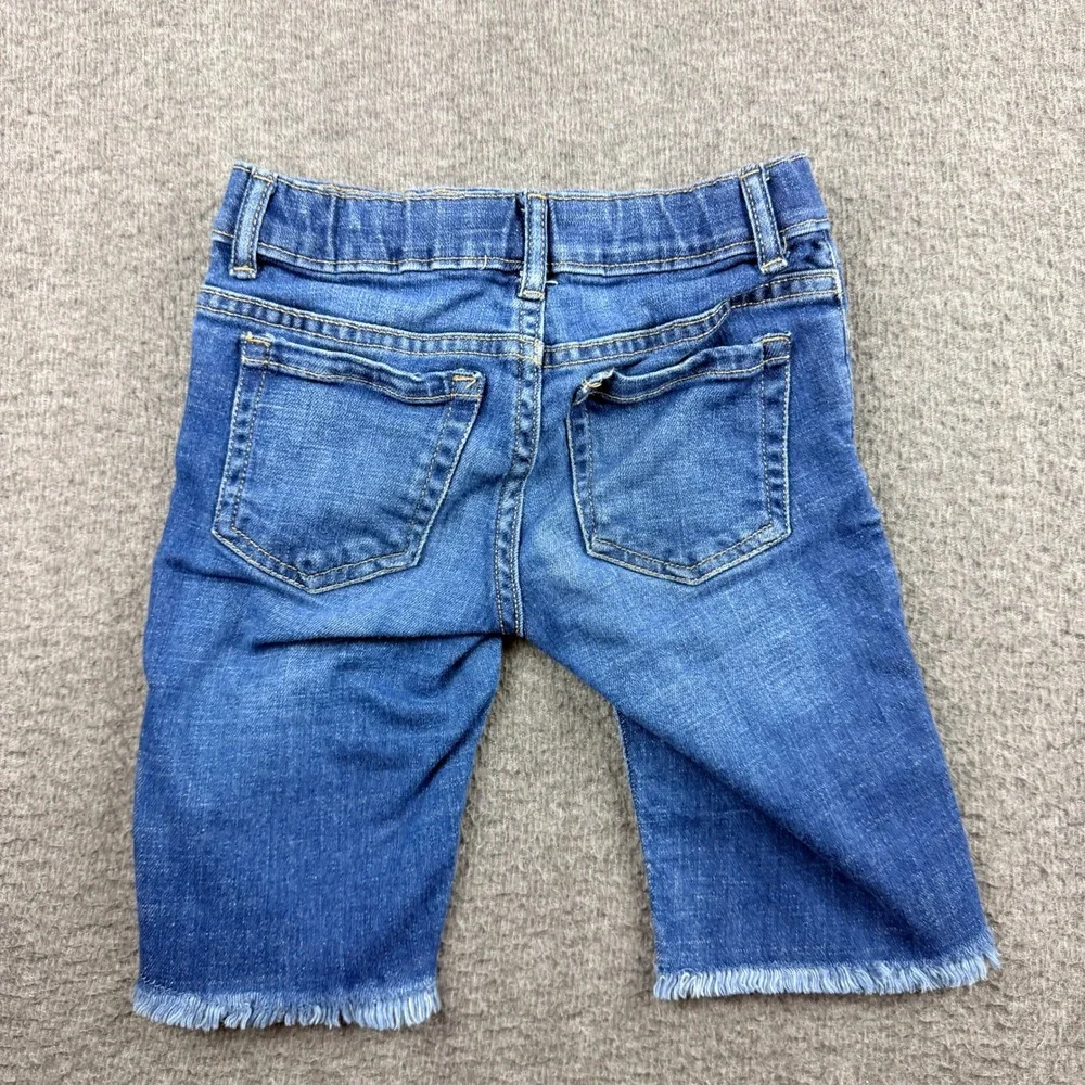 Children's Place Skimmer Pant Court Distressed Denim Shorts Kids‎ 6X/7 Blue